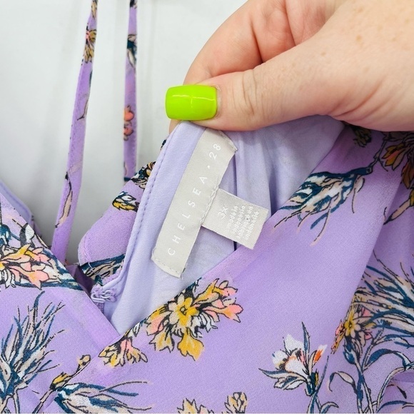 Chelsea28 Cross Front Chiffon Maxi Dress in Purple Bloom Floral Fields - Picture 6 of 9